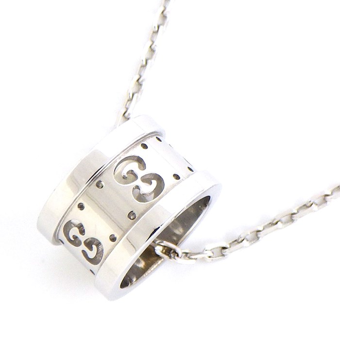 グッチ GUCCI】ネックレス アイコン トワール GG ロゴ K18WG