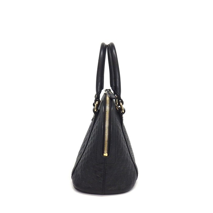 グッチ GUCCI ハンドバッグ/ショルダーバッグ ミニ ドーム 2WAYバッグ 449654 ブラック マイクログッチシマ レザー ゴールド金具 【中古】