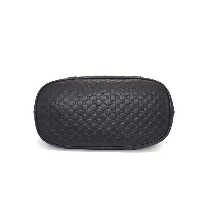 グッチ GUCCI ハンドバッグ/ショルダーバッグ ミニ ドーム 2WAYバッグ 449654 ブラック マイクログッチシマ レザー ゴールド金具 【中古】