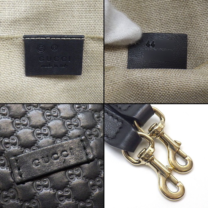 グッチ GUCCI ハンドバッグ/ショルダーバッグ ミニ ドーム 2WAYバッグ 449654 ブラック マイクログッチシマ レザー ゴールド金具 【中古】