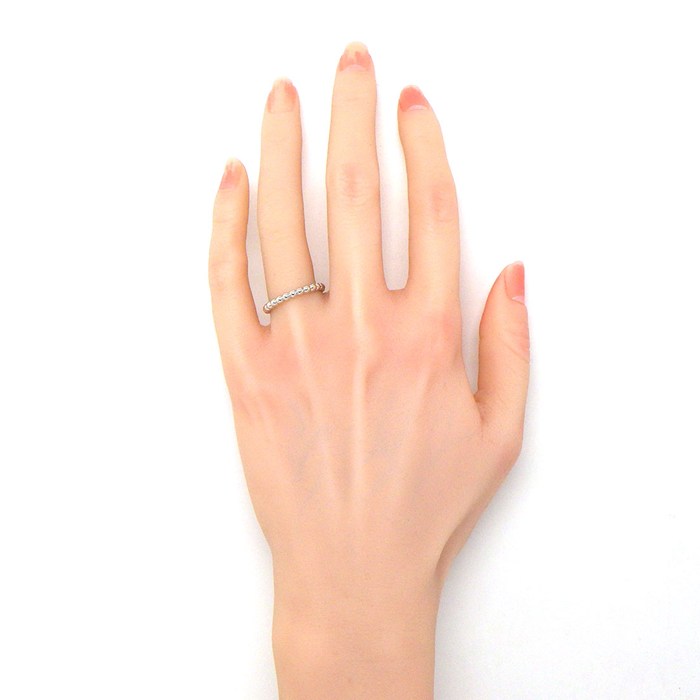 ヴァンクリーフ＆アーペル Van Cleef & Arpels リング ペルレ ゴールドパール ミディアムモデル VCARN9PC00 K18WG 14.5号 / #55 【中古】