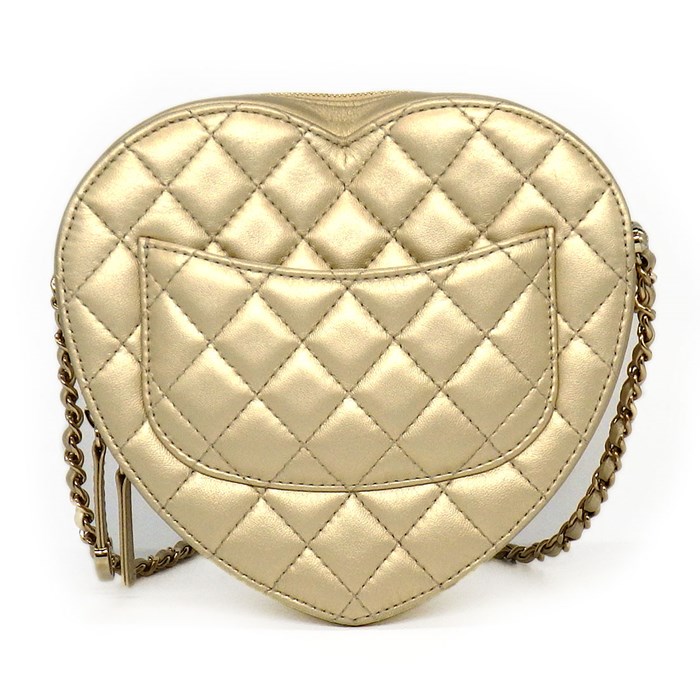 シャネル CHANEL ショルダーバッグ AS3191 ハート マトラッセ ラムスキン (羊皮) ゴールド金具 【中古】
