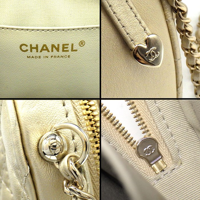 シャネル CHANEL ショルダーバッグ AS3191 ハート マトラッセ ラムスキン (羊皮) ゴールド金具 【中古】