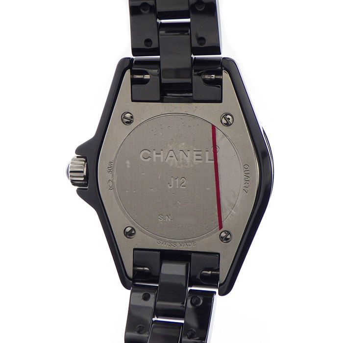シャネル CHANEL 腕時計 J12 H2569 ブラック文字盤 カレンダー 8ポイント ダイヤインデックス 計0.04ct セラミック SS クオーツアナログ 【中古】