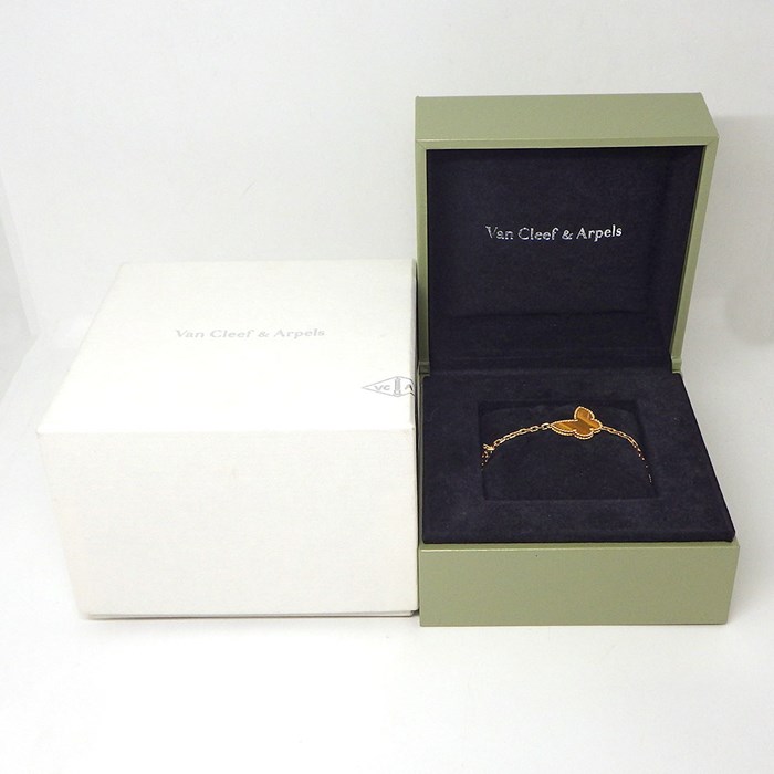 ヴァンクリーフ＆アーペル Van Cleef & Arpels ブレスレット ラッキー アルハンブラ 4モチーフ VCARD79600 ハート パピヨン クローバー リーフ タイガーアイ マラカイト カーネリアン ホワイト シェル K18YG 【中古】