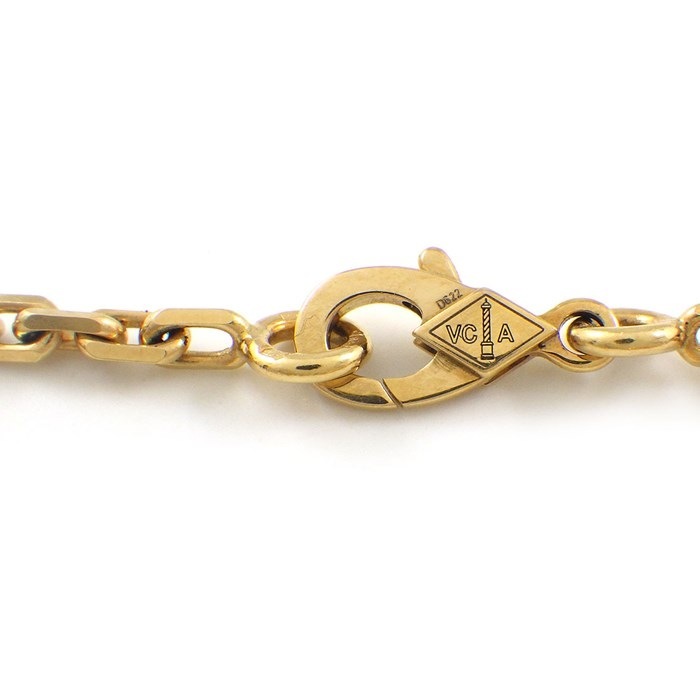 ヴァンクリーフ＆アーペル Van Cleef & Arpels ブレスレット ラッキー アルハンブラ 4モチーフ VCARD79600 ハート パピヨン クローバー リーフ タイガーアイ マラカイト カーネリアン ホワイト シェル K18YG 【中古】