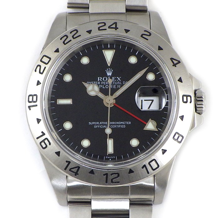 ロレックス Rolex 腕時計 エクスプローラー2 16570 A番 1998-1999年 ブラック文字盤 デイト GMT SS 自動巻き 【中古】