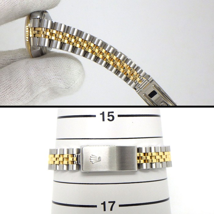 ロレックス Rolex 腕時計 デイトジャスト 79173G A番 1998-1999年製 10ポイント ダイヤインデックス サンレイ シャンパンカラー文字盤 フルーテッドベゼル ジュビリーブレス K18YG SS 自動巻き 【OH済み】 【中古】