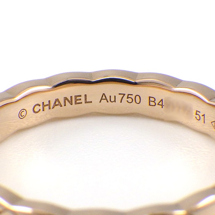 シャネル CHANEL リング ココクラッシュ ミニモデル J11785 マトラッセ キルティング K18BG 10.5号 / #51 【箱・保付き】 【中古】