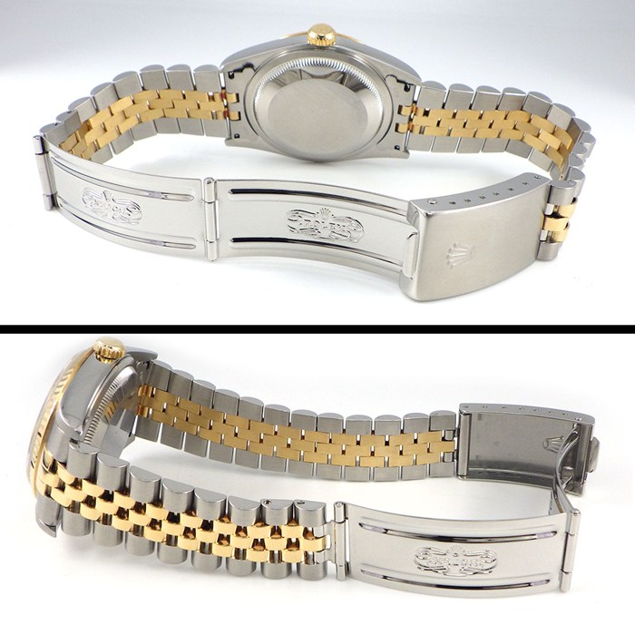 ロレックス Rolex 腕時計 デイトジャスト 16233 P番 2000年製 ブラック コンピューター文字盤 彫コン ローマンインデックス デイト K18YG SS 自動巻き 【中古】
