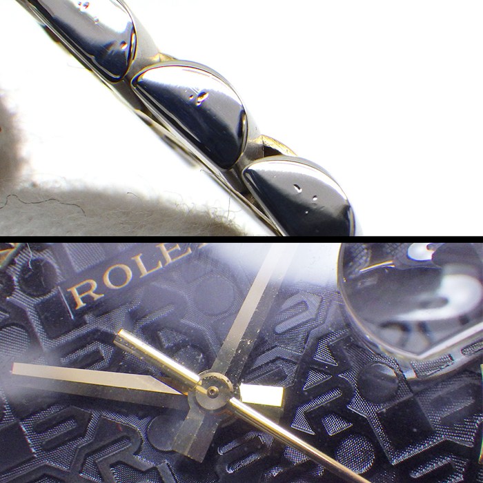 ロレックス Rolex 腕時計 デイトジャスト 16233 P番 2000年製 ブラック コンピューター文字盤 彫コン ローマンインデックス デイト K18YG SS 自動巻き 【中古】