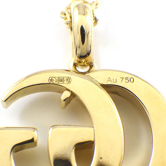 グッチ GUCCI ロングネックレス GG ロゴ K18YG 【中古】