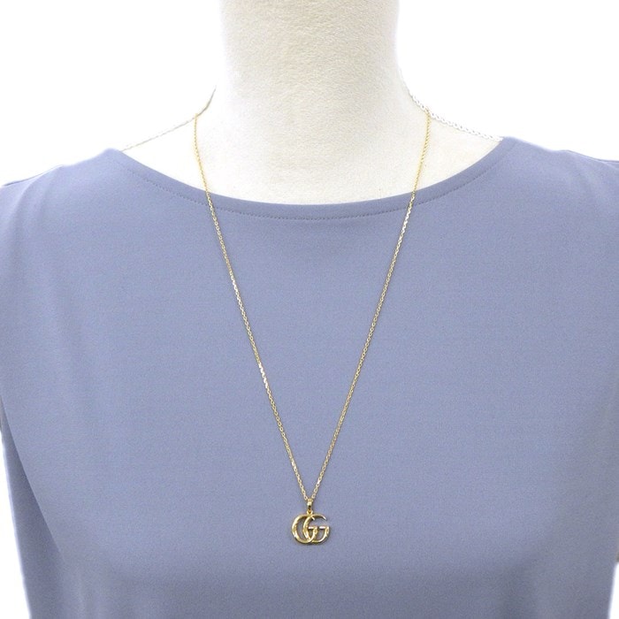グッチ GUCCI ロングネックレス GG ロゴ K18YG 【中古】