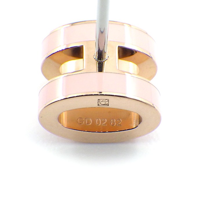 エルメス HERMES ピアス ポップアッシュ ミニ ポップH ピンクGP ローズドラジェ ラッカー 【中古】