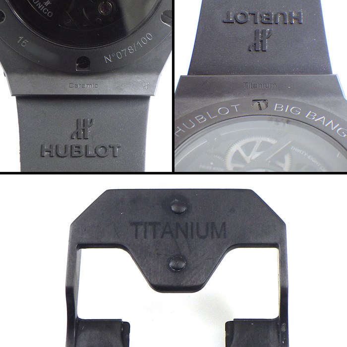 ウブロ Hublot 腕時計 ビッグバン オールブラック カモ ヨウジヤマモト 411.CI.0110.RX.YOY20 日本限定100本 スケルトン文字盤 クロノグラフ スモールセコンド セラミック ラバー 黒 自動巻き 【箱・保付き】 【中古】