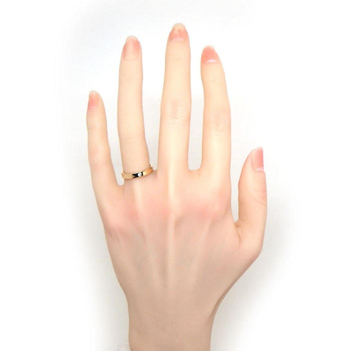 ティファニー Tiffany & Co. リング フラットバンド 幅4mmモデル ロゴ 3ポイント ダイヤモンド K18PG 9.5号 【中古】