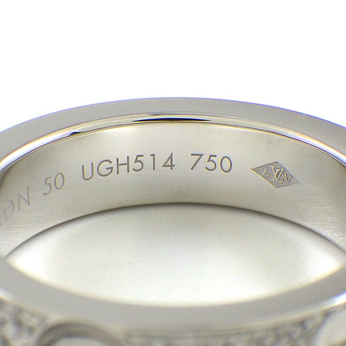ルイ・ヴィトン LOUIS VUITTON リング プティットバーグ アンプラント パヴェ フル ダイヤモンド K18WG 10.5号 / #50 【中古】