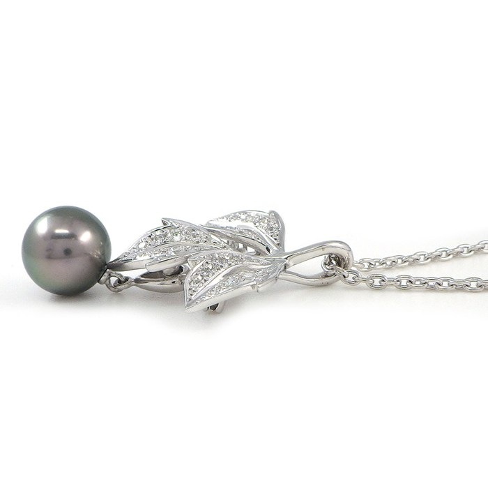 MIKIMOTO 真珠 リーフブローチ ミキモト MIKIMOTO ネックレス 兼 ブローチ リーフモチーフ 1ポイント