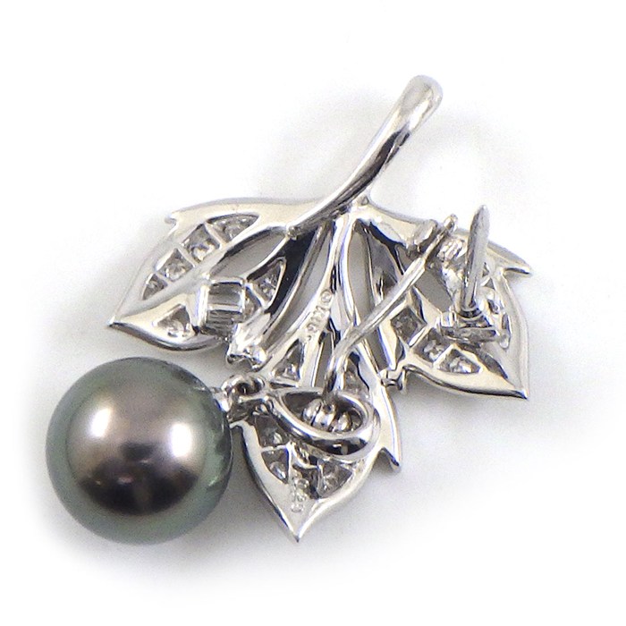 ミキモト MIKIMOTO ネックレス 兼 ブローチ リーフモチーフ 1ポイント