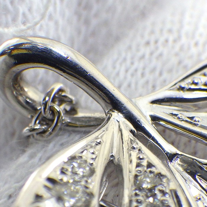 ミキモト MIKIMOTO ネックレス 兼 ブローチ リーフモチーフ 1ポイント 黒蝶真珠 9mm珠 ダイヤモンド 計0.29ct K18WG 【中古】