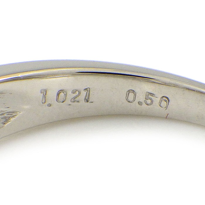 【ダイヤモンド】 リング 1ポイント ダイヤモンド 1.021ct(F/VS2/VG) パヴェ ダイヤモンド 計0.50ct PT900 14号 【中古】