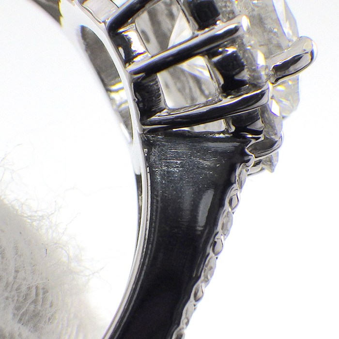 【ダイヤモンド】 リング 1ポイント ダイヤモンド 1.021ct(F/VS2/VG) パヴェ ダイヤモンド 計0.50ct PT900 14号 【中古】