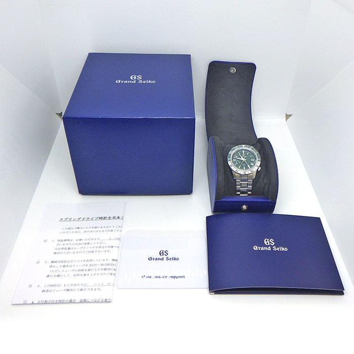 グランドセイコー Grand Seiko 腕時計 スポーツコレクション SBGE295/9R66-0BK0 マスターショップ限定 グリーン文字盤 デイト 回転ベゼル GMT SS スプリングドライブ 【中古】