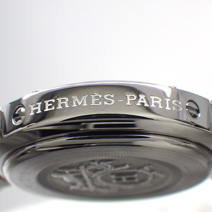 エルメス HERMES 腕時計 クリッパー CL4.210 ピンクシェル文字盤 デイト SS クオーツアナログ 【中古】