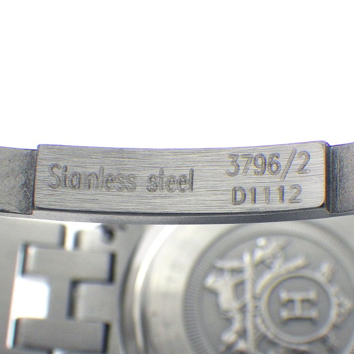 エルメス HERMES 腕時計 クリッパー CL4.210 ピンクシェル文字盤 デイト SS クオーツアナログ 【中古】