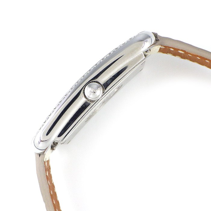 エルメス HERMES 腕時計 ナンタケット PM 33mm NA2.230 ダイヤモンド ベゼル/ラグ レクタンギュラー ホワイト シェル文字盤 SS ホワイト アリゲーター レザーベルト クオーツアナログ 【中古】 エルメス HERMES 腕時計 ナンタケット PM 33mm NA2.230 ダイヤモンド