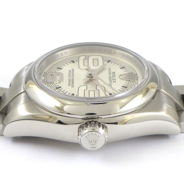 ロレックス Rolex 腕時計 オイスター パーペチュアル 176200 V番 2009年製 ルーレット刻印 シルバー文字盤 SS 自動巻き 【中古】