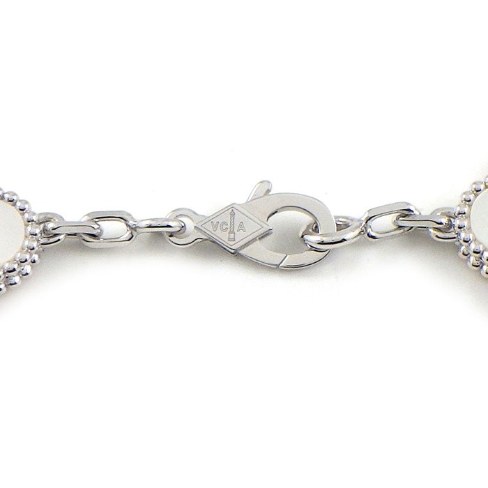 ヴァンクリーフ＆アーペル Van Cleef & Arpels ブレスレット ヴィンテージアルハンブラ 5モチーフ VCARF48400 ホワイト シェル K18WG 【箱・保付き】 【中古】