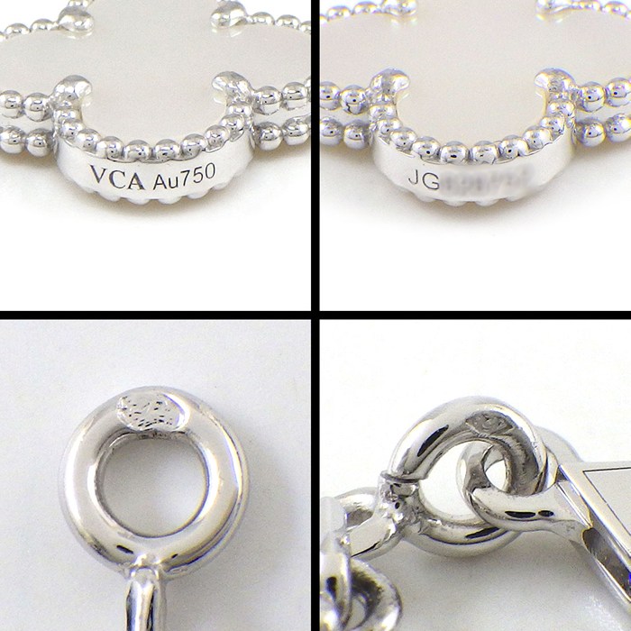 ヴァンクリーフ＆アーペル Van Cleef & Arpels ブレスレット ヴィンテージアルハンブラ 5モチーフ VCARF48400 ホワイト シェル K18WG 【箱・保付き】 【中古】