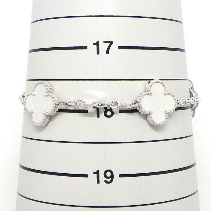 ヴァンクリーフ＆アーペル Van Cleef & Arpels ブレスレット ヴィンテージアルハンブラ 5モチーフ VCARF48400 ホワイト シェル K18WG 【箱・保付き】 【中古】