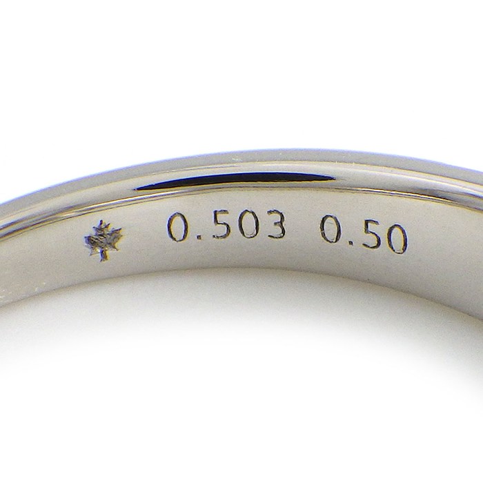 【ダイヤモンド】 リング 1ポイント ダイヤモンド 0.503ct(E/VS1/GD) ハーフサークル パヴェ ダイヤモンド 計0.50ct PT950 12.5号 【中古】