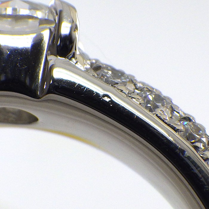 【ダイヤモンド】 リング 1ポイント ダイヤモンド 0.503ct(E/VS1/GD) ハーフサークル パヴェ ダイヤモンド 計0.50ct PT950 12.5号 【中古】