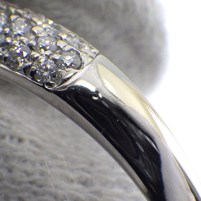 【ダイヤモンド】 リング 1ポイント ダイヤモンド 0.503ct(E/VS1/GD) ハーフサークル パヴェ ダイヤモンド 計0.50ct PT950 12.5号 【中古】