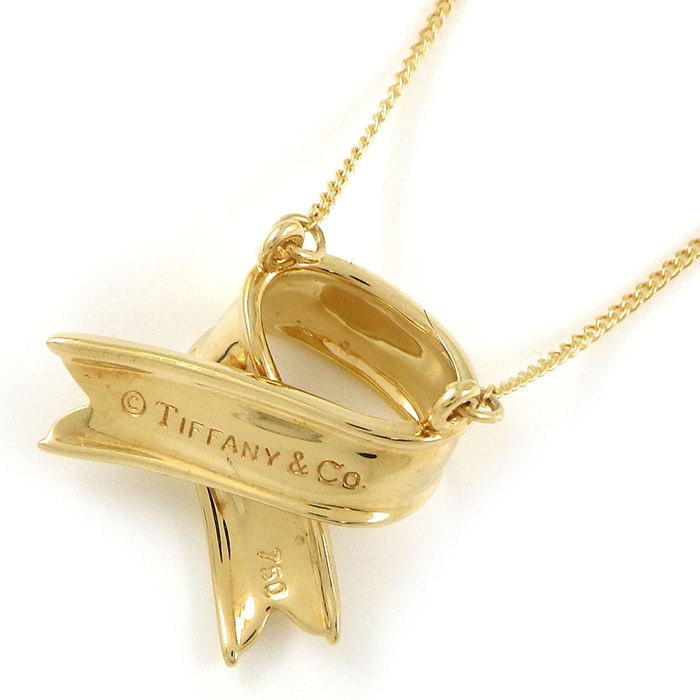 ティファニー Tiffany & Co. ネックレス リボンモチーフ K18YG 【中古】