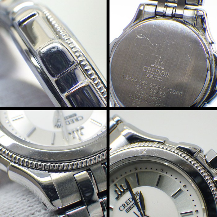 クレドール CREDOR 腕時計 4J81-0B20 シルバー文字盤 K18WG SS クオーツアナログ 【中古】