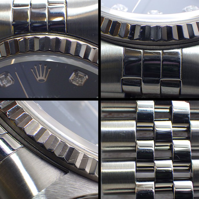 ロレックス Rolex 腕時計 デイトジャスト 16234G W番 1994-1995年製 10ポイント ダイヤインデックス サンレイ ブルー文字盤 K18WG SS 自動巻き 【中古】