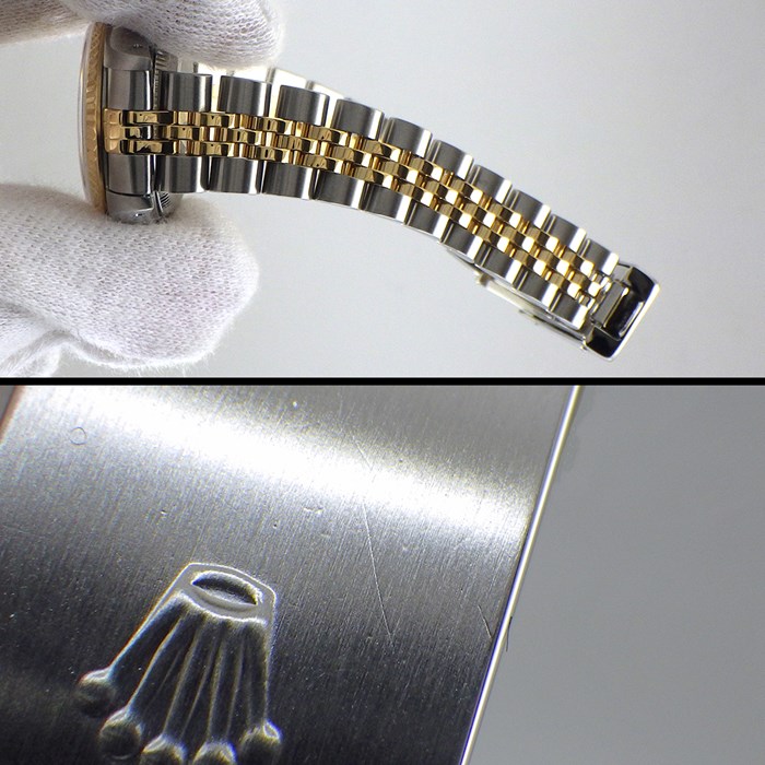 ロレックス Rolex 腕時計 レディ デイトジャスト 26 69173 X番 サンレイ シャンパンカラー文字盤 フルーテッドベゼル ジュビリーブレス ロレゾール SS K18YG 自動巻き 【中古】