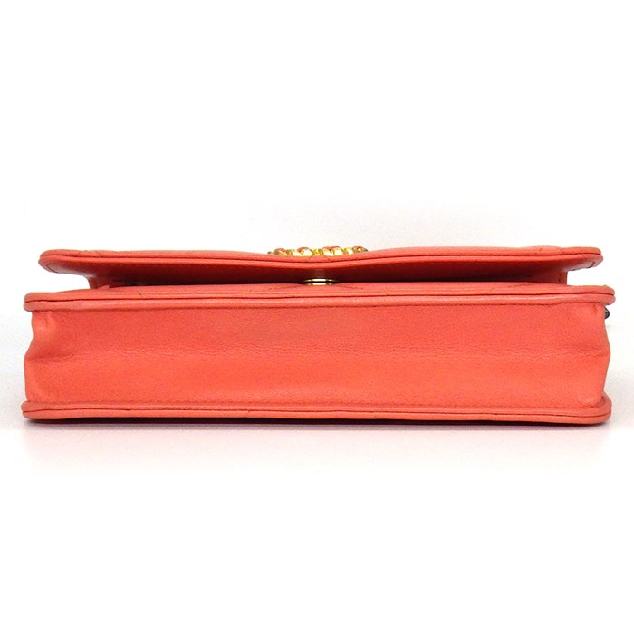 シャネル CHANEL ハンドバッグ ショルダーバッグ シャネル19 チェーンウォレット AP0957 2021年製 (30番台) ピンク シルバー/ゴールド金具 ラムスキン (羊革) 【中古】