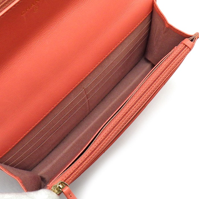 シャネル CHANEL ハンドバッグ ショルダーバッグ シャネル19 チェーンウォレット AP0957 2021年製 (30番台) ピンク シルバー/ゴールド金具 ラムスキン (羊革) 【中古】