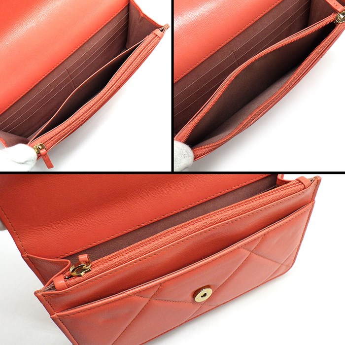 シャネル CHANEL ハンドバッグ ショルダーバッグ シャネル19 チェーンウォレット AP0957 2021年製 (30番台) ピンク シルバー/ゴールド金具 ラムスキン (羊革) 【中古】