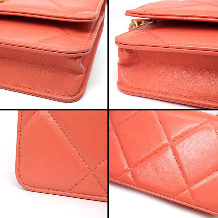 シャネル CHANEL ハンドバッグ ショルダーバッグ シャネル19 チェーンウォレット AP0957 2021年製 (30番台) ピンク シルバー/ゴールド金具 ラムスキン (羊革) 【中古】