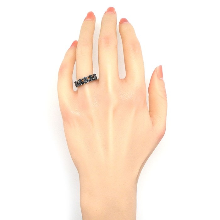 トウス TOUS リング ベア クマ 熊 5モチーフ パヴェ ブラック  