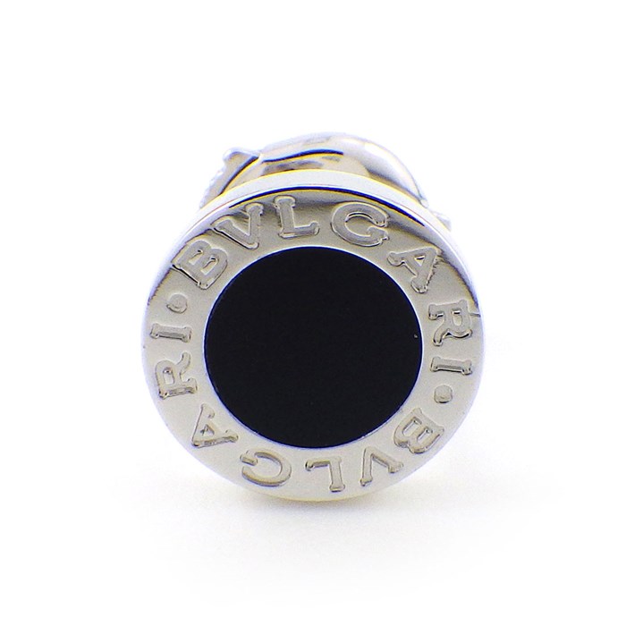 ブルガリ BVLGARI ピアス ブルガリ・ブルガリ シングル 356121 ロゴ サークル ラウンド オニキス K18WG ※片方のみ 【箱・保付き】 【中古】