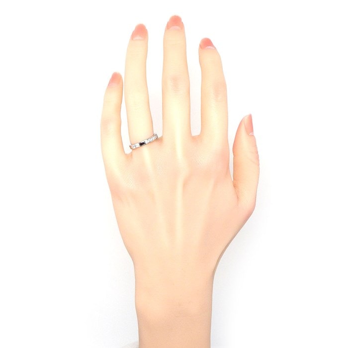 【★最終お値引き品】 ハリーウィンストン HARRY WINSTON リング トラフィック アクセント バンド WBDPACRFTRF 1ポイント バゲットカット ダイヤモンド 7ポイント ラウンドカット ダイヤモンド 計0.22ct PT950 10号 【中古】