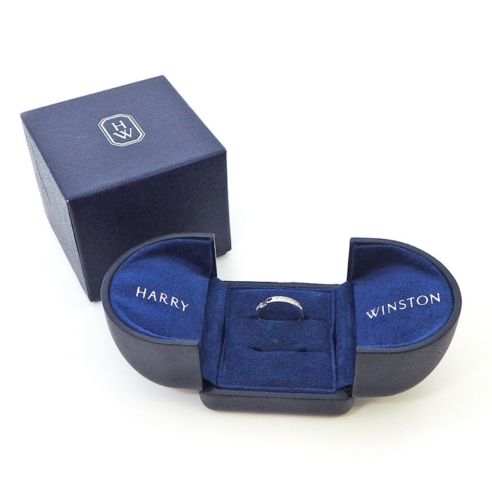 【★最終お値引き品】 ハリーウィンストン HARRY WINSTON リング トラフィック アクセント バンド WBDPACRFTRF 1ポイント バゲットカット ダイヤモンド 7ポイント ラウンドカット ダイヤモンド 計0.22ct PT950 10号 【中古】