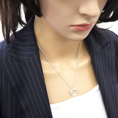 グラフ Graff GRAFF ネックレス スパイラル パヴェ RGP599 ラウンド サークル ダイヤモンド 0.65ct K18WG 【中古】
